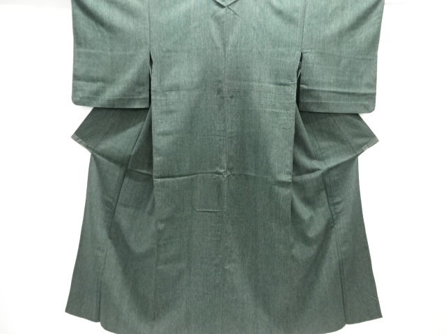 大正ロマン　雨縞模様織り出しお召単衣着物